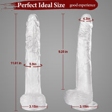 Load image into Gallery viewer, Clear, 11" Big Dildo with Suction Cup