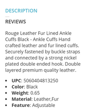 Charger l'image dans la galerie, Fur Lined Ankle/Hand Cuffs