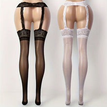 Cargar imagen en el visor de la galería, 2pcs Set, Black And White Sexy Hollow Out Pantyhose
