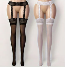 Cargar imagen en el visor de la galería, 2pcs Set, Black And White Sexy Hollow Out Pantyhose
